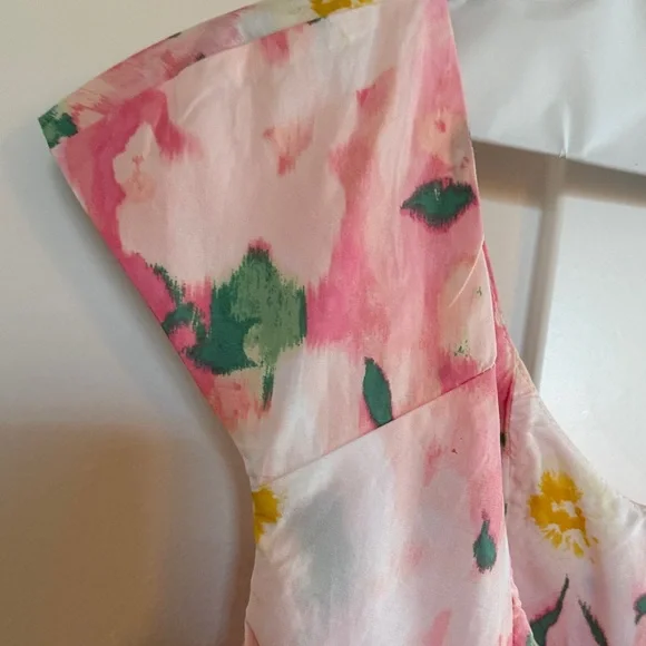 New Day Pink and White Floral Casual Dress - Picture 5 of 6